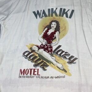 NWT Campia Moda S/S Shirt Mens XL Hawaiian Leis Tropical Camp Lazy Dayz Vacation